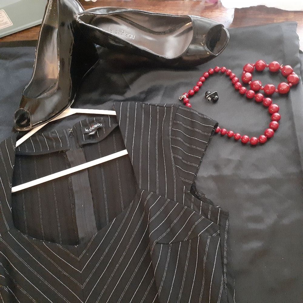 Vtg Knock-OUT Le Chateau Dress With Accessories